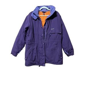 Patagonia Ski Jacket Parka Women's 14 Purple Full Zip Off Hood Snow Coat Vtg.